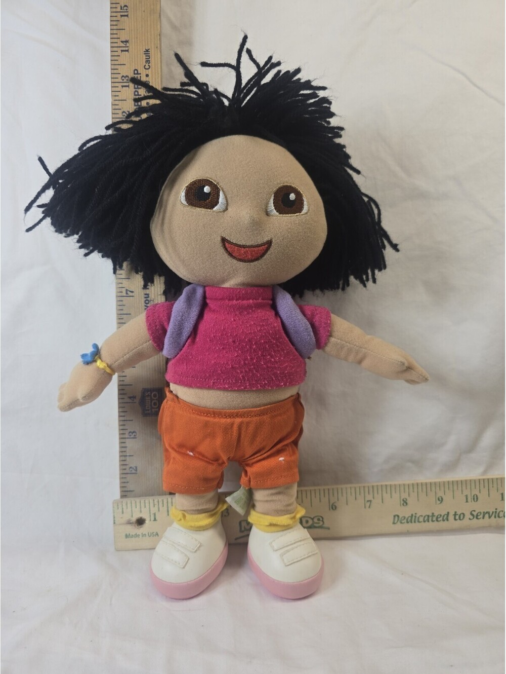 Vintage 2001 Gund Dora The Explorer Plush Doll 13" Backpack Yarn Hair Y2K
